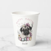 Paaspug waterverf bloemig papieren bekers (Voorkant)