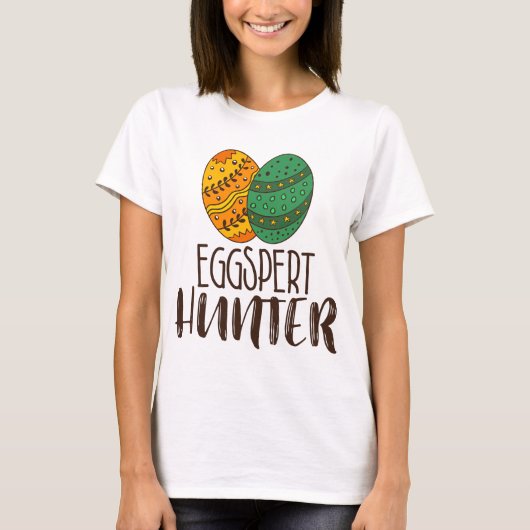 Paaspun Funny Eggspert Hunter Quote T-shirt (Voorkant)