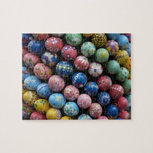 Paaspuzzle met handmatige verf legpuzzel (Horizontaal)