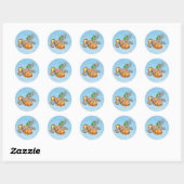 Paasraketkonijn Ronde Sticker (Vel)