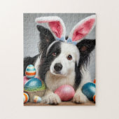 Paasrand Collie Hond met Vakantie Eieren Puzzel Legpuzzel (Verticaal)