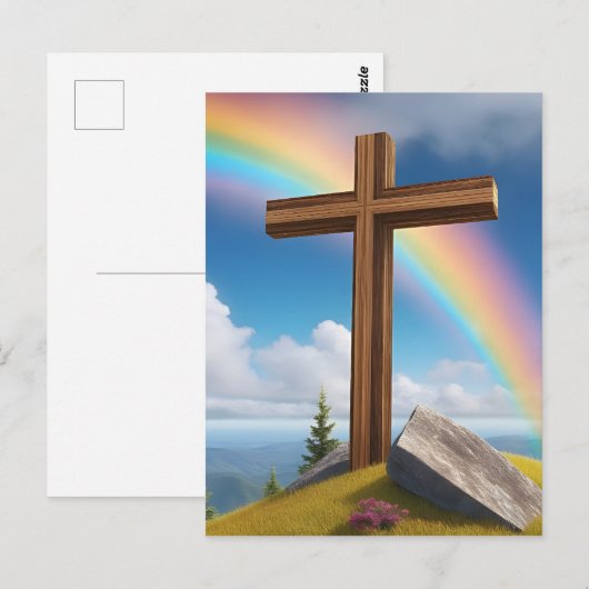 Paasregenboog, AI-gegenereerd, Briefkaart (Voorkant / Achterkant)