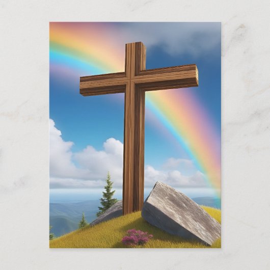 Paasregenboog, AI-gegenereerd, Briefkaart (Voorkant)