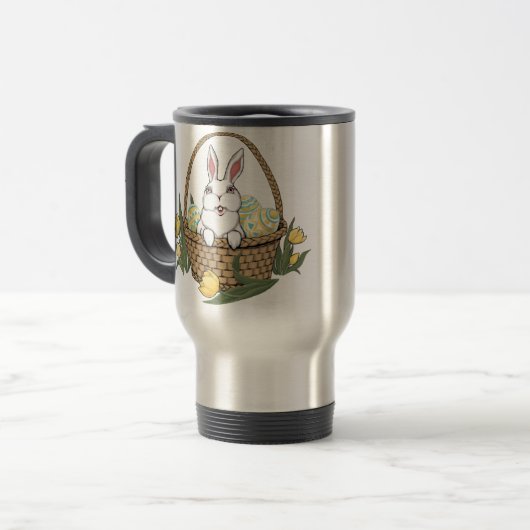 Paasreisbeker Koffiebeker Festive Bunny Cup Reisbeker (Voorkant links)