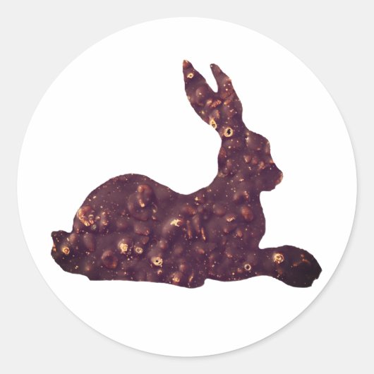 Paasronde Sticker, bruine chocolade Ronde Sticker (Voorkant)