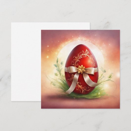 Paasrood ei feestdagenkaart (Voorkant / Achterkant)