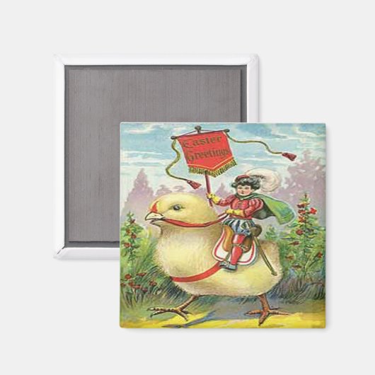  paasrooster die een reuzenBaby uitdeelt, ZSSG Magneet (Voorkant / Achterkant)