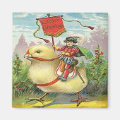  paasrooster die een reuzenBaby uitdeelt, ZSSG Magneet (Voorkant)