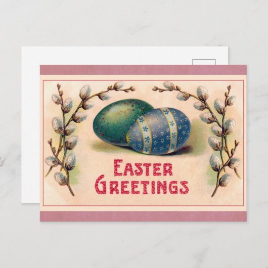 paasroze eieren briefkaart (Voorkant / Achterkant)