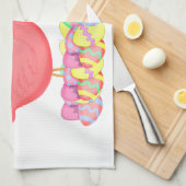 Paasroze flamingos theedoek (Quarter Fold)