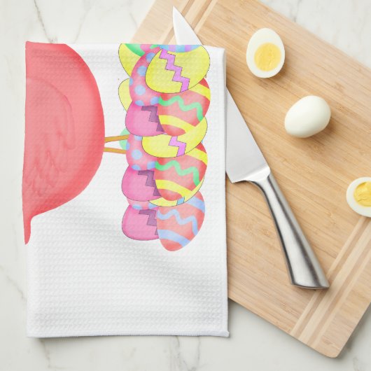 Paasroze flamingos theedoek (Quarter Fold)