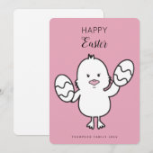 Paasroze kalk en eitjes illustratie feestdagenkaart (Voorkant / Achterkant)