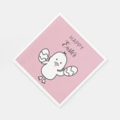 Paasroze kalk en eitjes illustratie servet (Hoek)