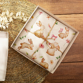 paasroze konijnenpatroon cadeaupapier