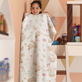 paasroze konijnenpatroon fleece deken