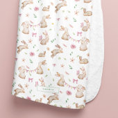  paasroze konijnenpatroon fleece deken