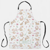  paasroze konijnenpatroon schort (Voorkant)