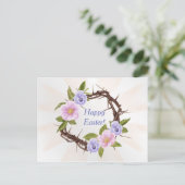Paasroze Paarse kweekdoornen Feestdagenkaart (Staand voorkant)