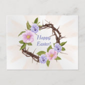Paasroze Paarse kweekdoornen Feestdagenkaart (Voorkant)