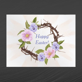 Paasroze Paarse kweekdoornen Feestdagenkaart