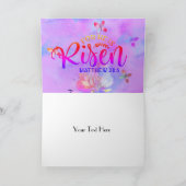 Paasroze paarse waterverf vlinderkruis kaart (Binnen)