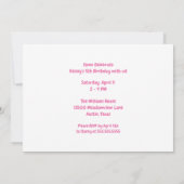 Paasroze paasroze gestreept op feestdag kaart (Achterkant)