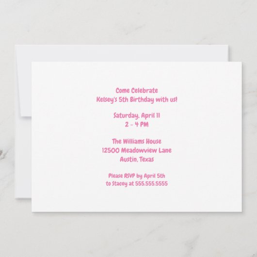 Paasroze paasroze gestreept op feestdag kaart (Achterkant)