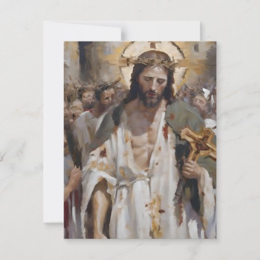 Paasscène B - oliën Feestdagenkaart (Voorkant)