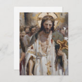 Paasscène B - oliën Feestdagenkaart (Voorkant / Achterkant)