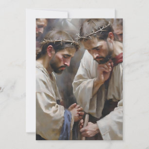 Paasscène C - oliën Feestdagenkaart