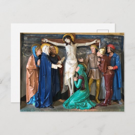 Paasscène van de kruisiging. briefkaart (Voorkant / Achterkant)