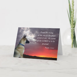 Paasschaap Duitse Herder Psalm 113:3 (Kaart) Feestdagen Kaart