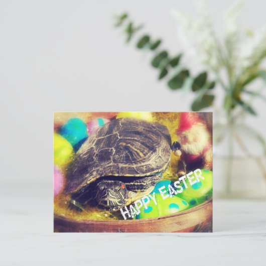 Paasschildpad Feestdagenkaart (Staand voorkant)