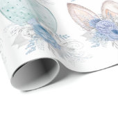 Paasse Waterverf Bunny Ears Floral Cadeaupapier (Rol Hoek)