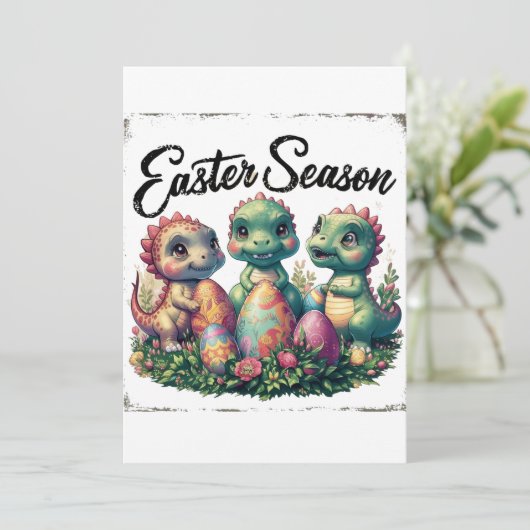 Paasseizoen Dinosaurussen Kaart (Staand voorkant)