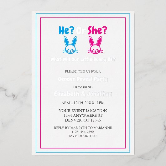 Paasseksfeest Folie Uitnodiging (Voorkant)