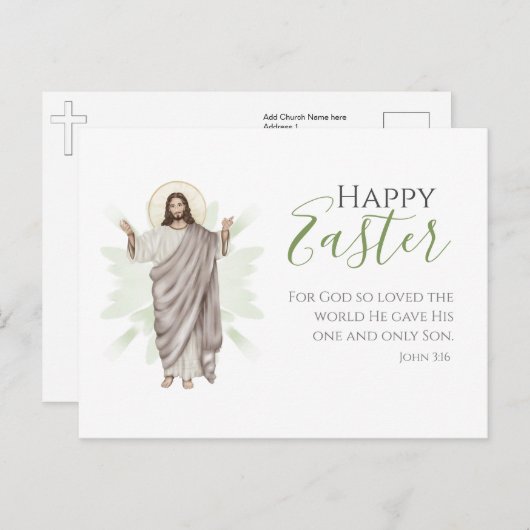 Paasservice Church Visitor Packets Briefkaart (Voorkant / Achterkant)