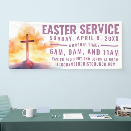 Paasservice Tijdbanner voor kerken Spandoek (Beurs)