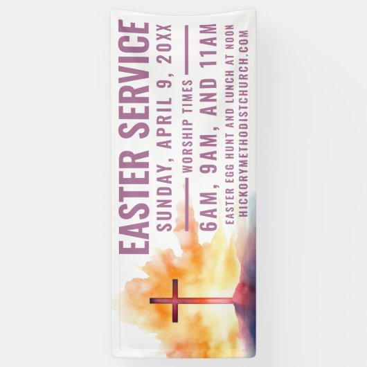 Paasservice Tijdbanner voor kerken Spandoek (Verticaal)