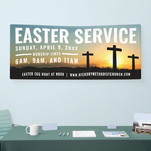 Paasservice Tijdbanner voor kerken Spandoek (Beurs)