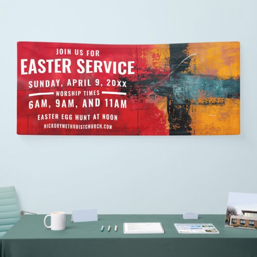 Paasservice Tijdbanner voor kerken Spandoek (Beurs)