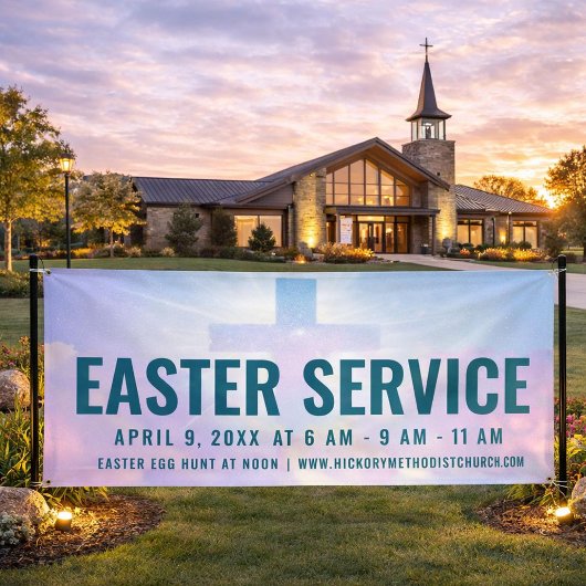 Paasservice Tijdbanner voor kerken Spandoek