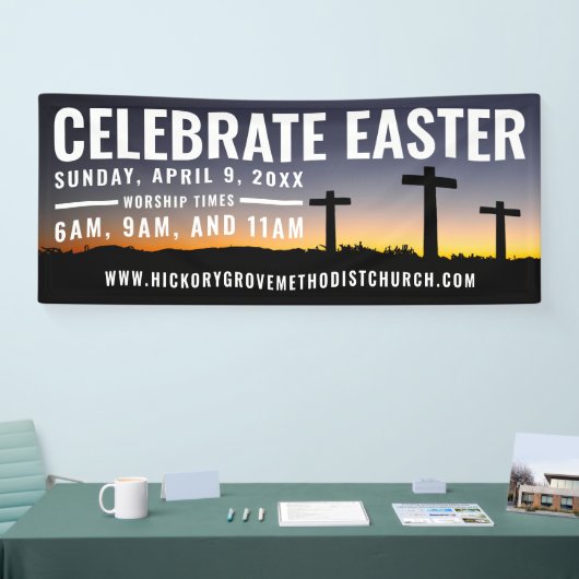 Paasservice Tijdbanner voor kerken Spandoek (Beurs)