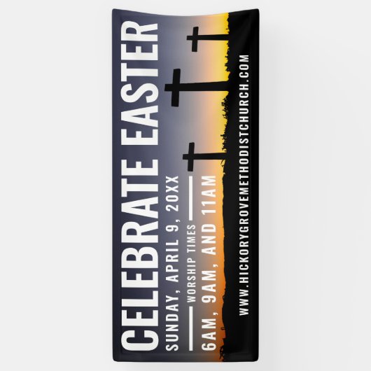 Paasservice Tijdbanner voor kerken Spandoek (Verticaal)