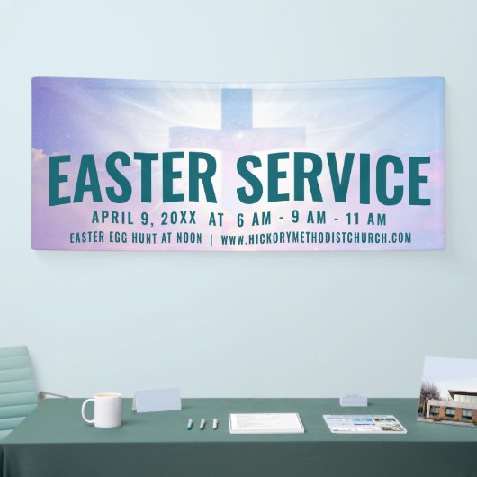 Paasservice Tijdbanner voor kerken Spandoek (Beurs)