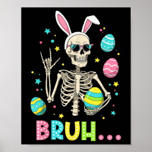 Paasskelet Bunny Rock Hand Rocker Mannen Tiener K Poster