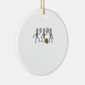Paasskeletten Dansende Eieren Grappige Botten Mann Keramisch Ornament (Rechts)