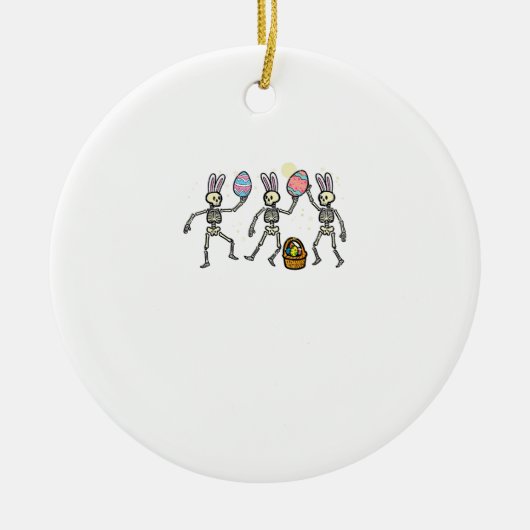 Paasskeletten Dansende Eieren Grappige Botten Mann Keramisch Ornament (Voorkant)