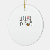 Paasskeletten Dansende Eieren Grappige Botten Mann Keramisch Ornament (Links)