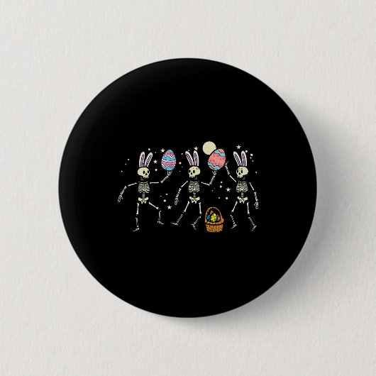 Paasskeletten Dansende Eieren Grappige Botten Mann Ronde Button 5,7 Cm (Voorkant)